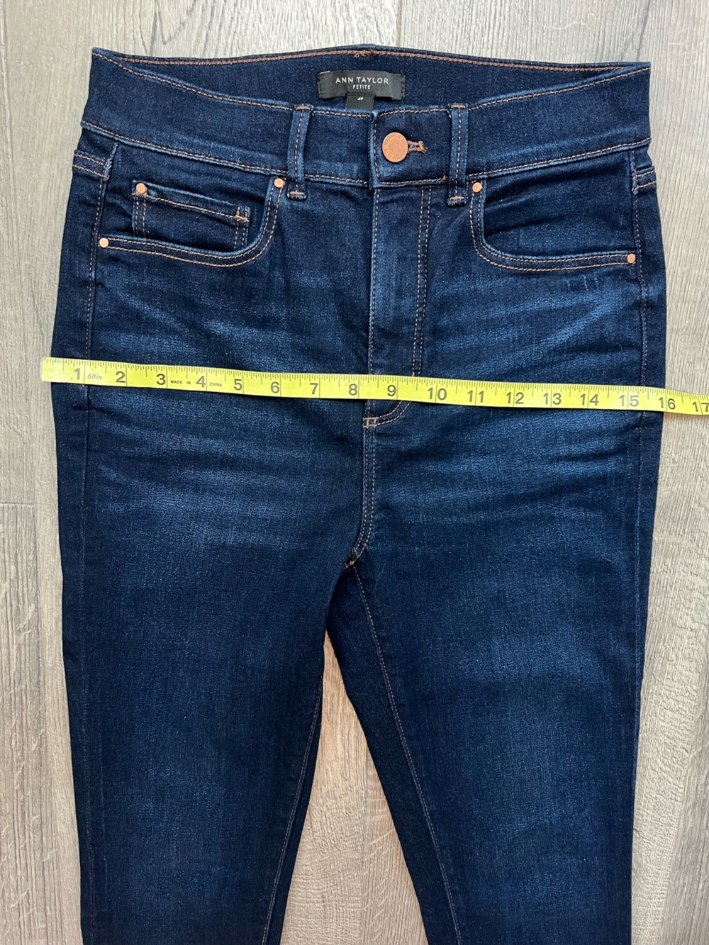 Ann Taylor Dark Indigo High-Rise Skinny Jeans - Picture 6 of 9